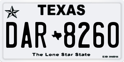 TX license plate DAR8260