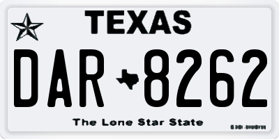 TX license plate DAR8262