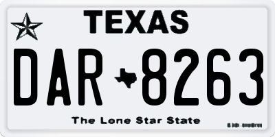 TX license plate DAR8263