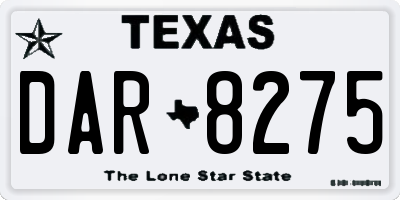 TX license plate DAR8275