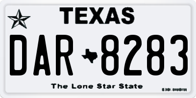 TX license plate DAR8283