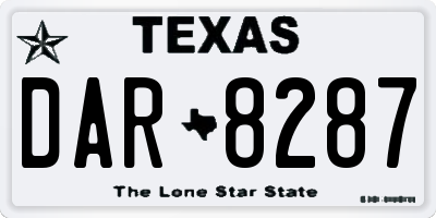 TX license plate DAR8287