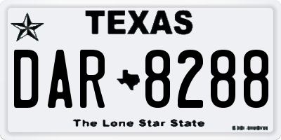 TX license plate DAR8288