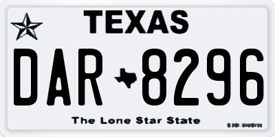 TX license plate DAR8296