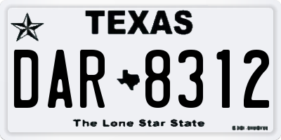 TX license plate DAR8312