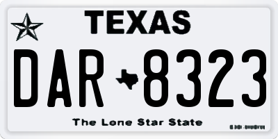 TX license plate DAR8323