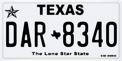 TX license plate DAR8340