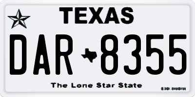 TX license plate DAR8355