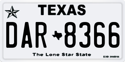TX license plate DAR8366