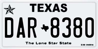 TX license plate DAR8380