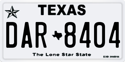 TX license plate DAR8404