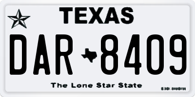 TX license plate DAR8409