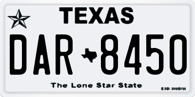 TX license plate DAR8450