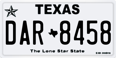 TX license plate DAR8458
