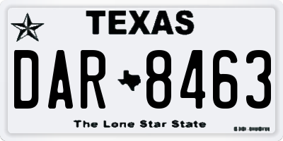 TX license plate DAR8463