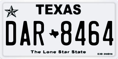 TX license plate DAR8464