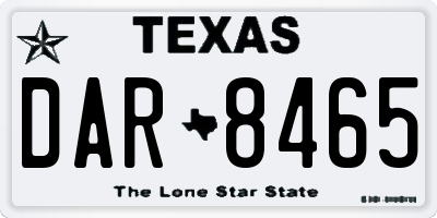 TX license plate DAR8465