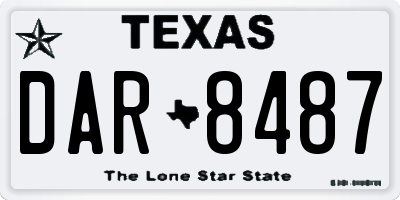 TX license plate DAR8487
