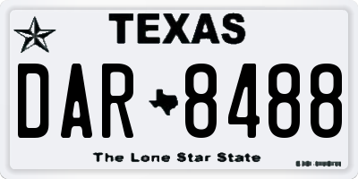 TX license plate DAR8488