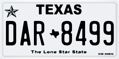 TX license plate DAR8499
