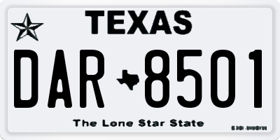 TX license plate DAR8501