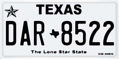 TX license plate DAR8522