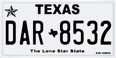 TX license plate DAR8532
