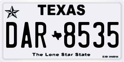 TX license plate DAR8535
