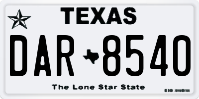 TX license plate DAR8540