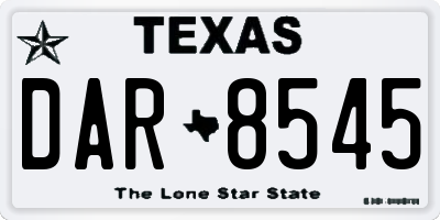 TX license plate DAR8545