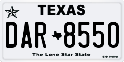 TX license plate DAR8550