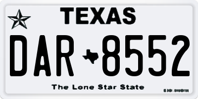 TX license plate DAR8552