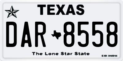 TX license plate DAR8558