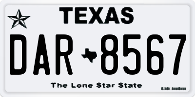 TX license plate DAR8567
