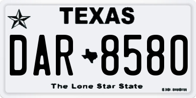 TX license plate DAR8580