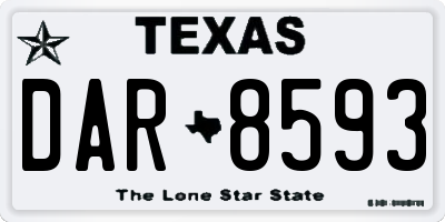 TX license plate DAR8593