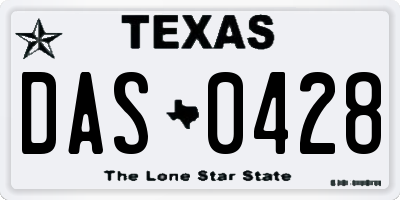 TX license plate DAS0428