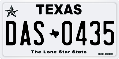 TX license plate DAS0435