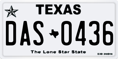 TX license plate DAS0436
