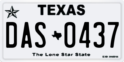 TX license plate DAS0437