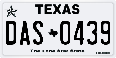 TX license plate DAS0439