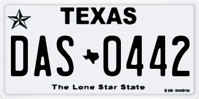 TX license plate DAS0442