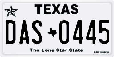 TX license plate DAS0445