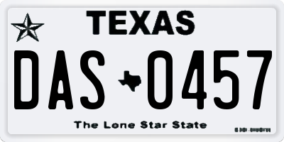 TX license plate DAS0457