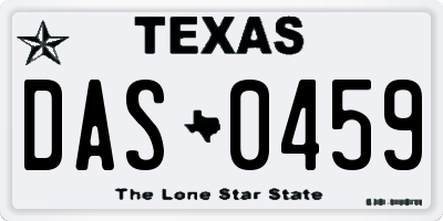 TX license plate DAS0459