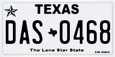 TX license plate DAS0468
