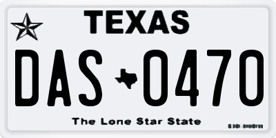 TX license plate DAS0470