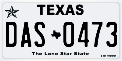 TX license plate DAS0473