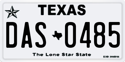 TX license plate DAS0485