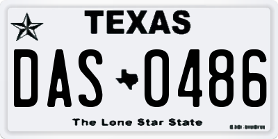 TX license plate DAS0486